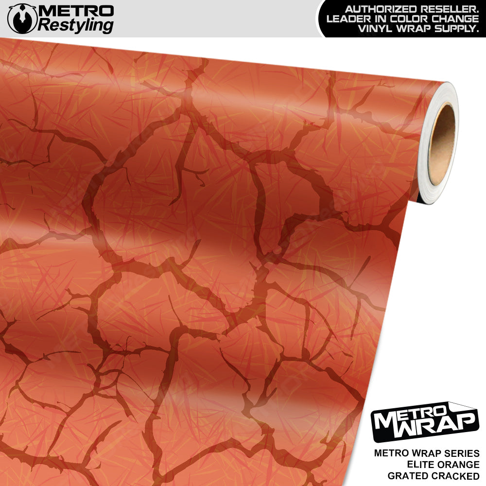 Metro Wrap Grated Cracked Elite Orange Vinyl Film