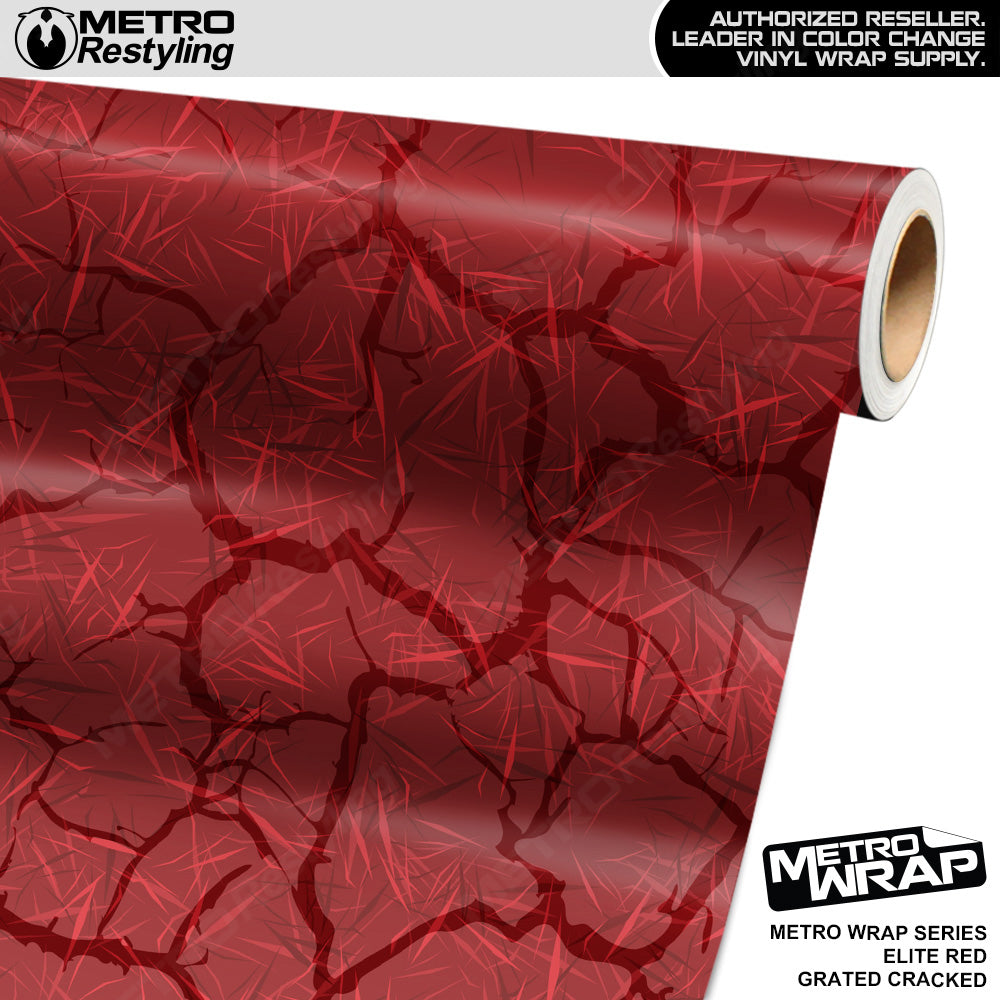 Metro Wrap Grated Cracked Elite Red Vinyl Film