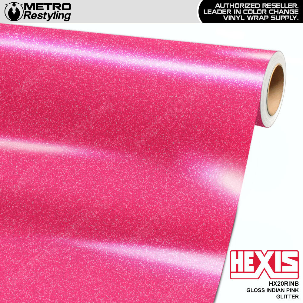 Hexis Gloss Indian Pink Glitter Vinyl Wrap | HX20RINB | BLOWOUT STOCK | (200 sq ft) | V776429