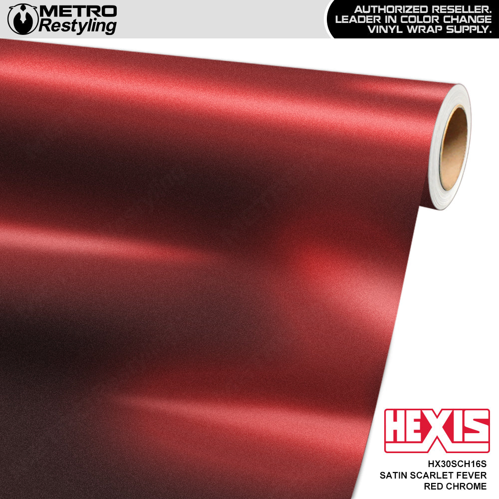 Hexis Satin Scarlet Fever Red Chrome Vinyl Wrap | HX30SCH16S