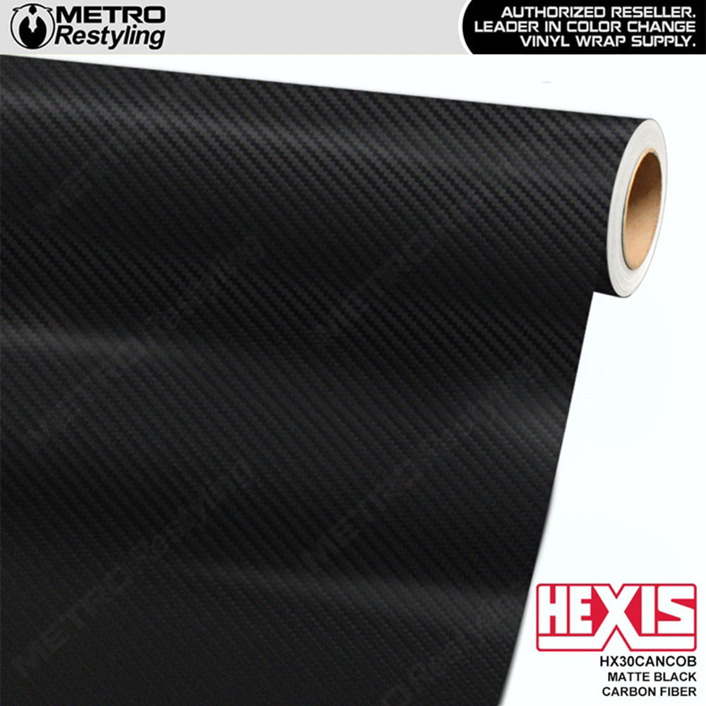 Hexis Matte Raven Black Carbon Fiber Vinyl Wrap | HX30CANCOB (Special Order) | BLOWOUT STOCK | (115 sq ft) | 408725