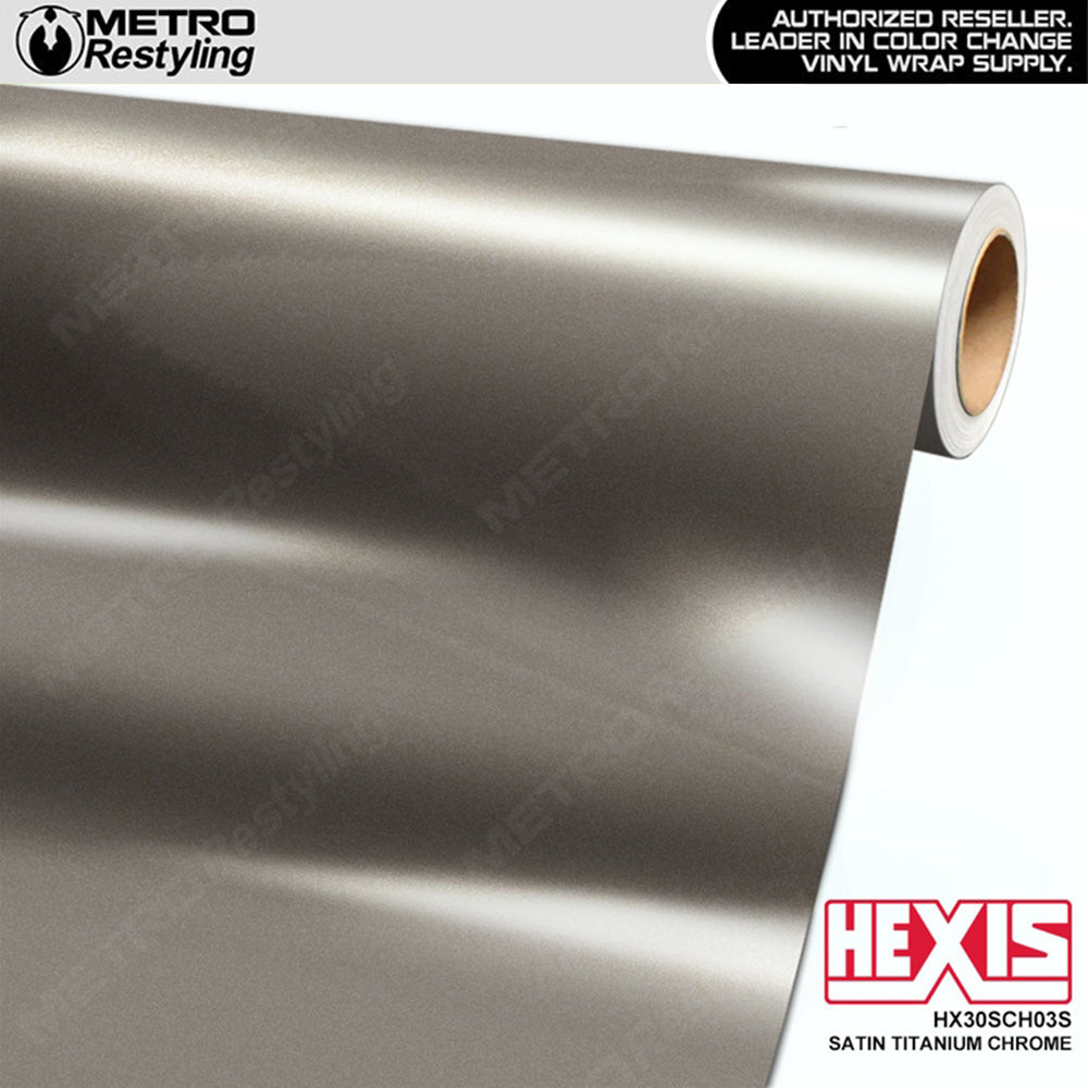 Hexis Satin Titanium Super Chrome Vinyl Wrap HX30SCH03S | BLOWOUT STOCK | (45 sq ft) | 619705