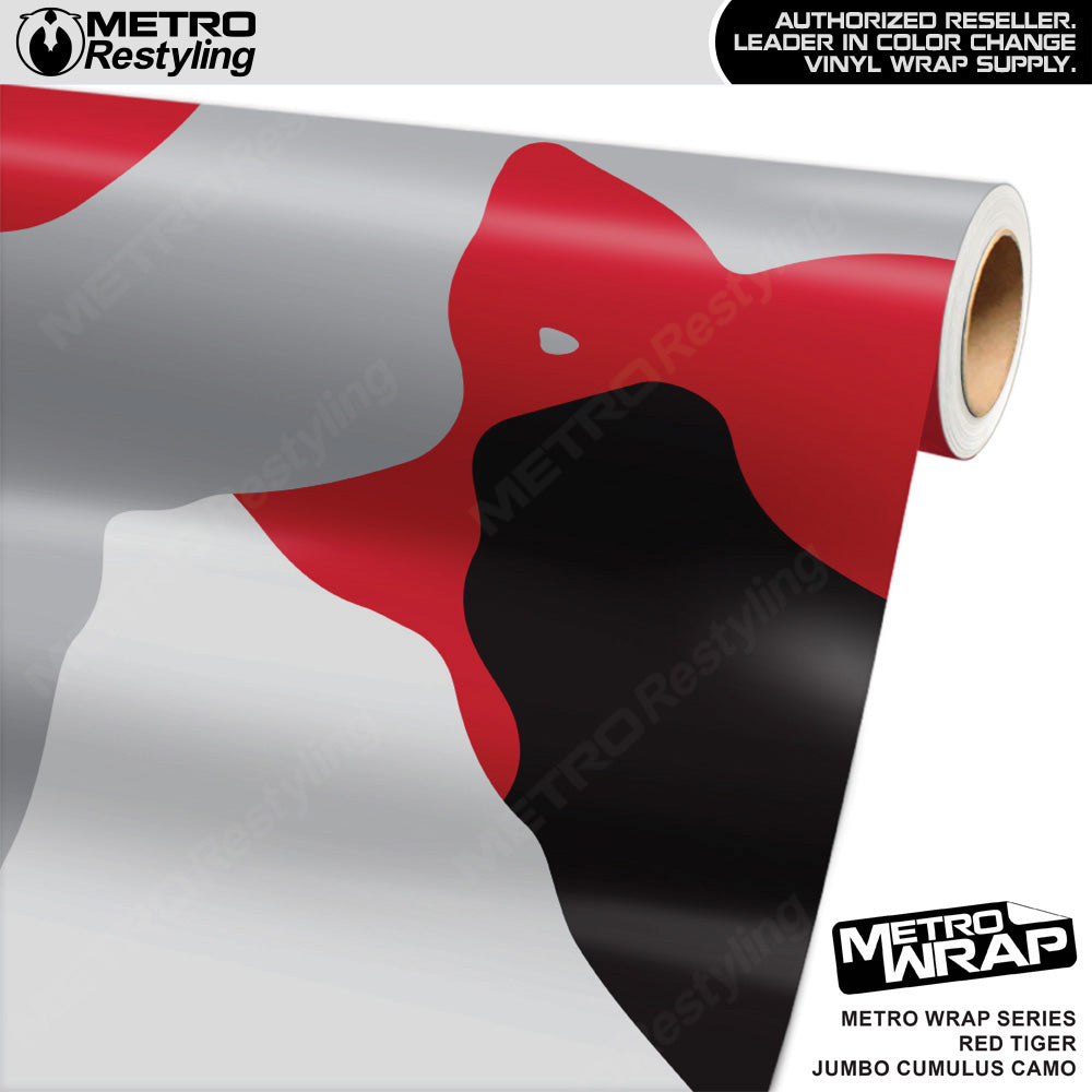 Metro Wrap Jumbo Cumulus Red Tiger Camouflage Vinyl Film - 3M Film - Satin Finish | BLOWOUT STOCK | (15 Sq ft) | 100152