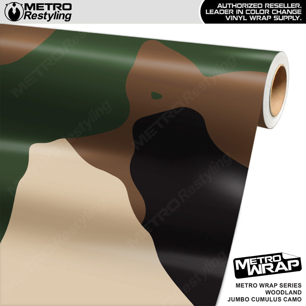 Metro Wrap Jumbo Cumulus Woodland Camouflage Vinyl Film - Metro Wrap Film - Satin Finish | BLOWOUT STOCK | (29 sq ft) | 783916