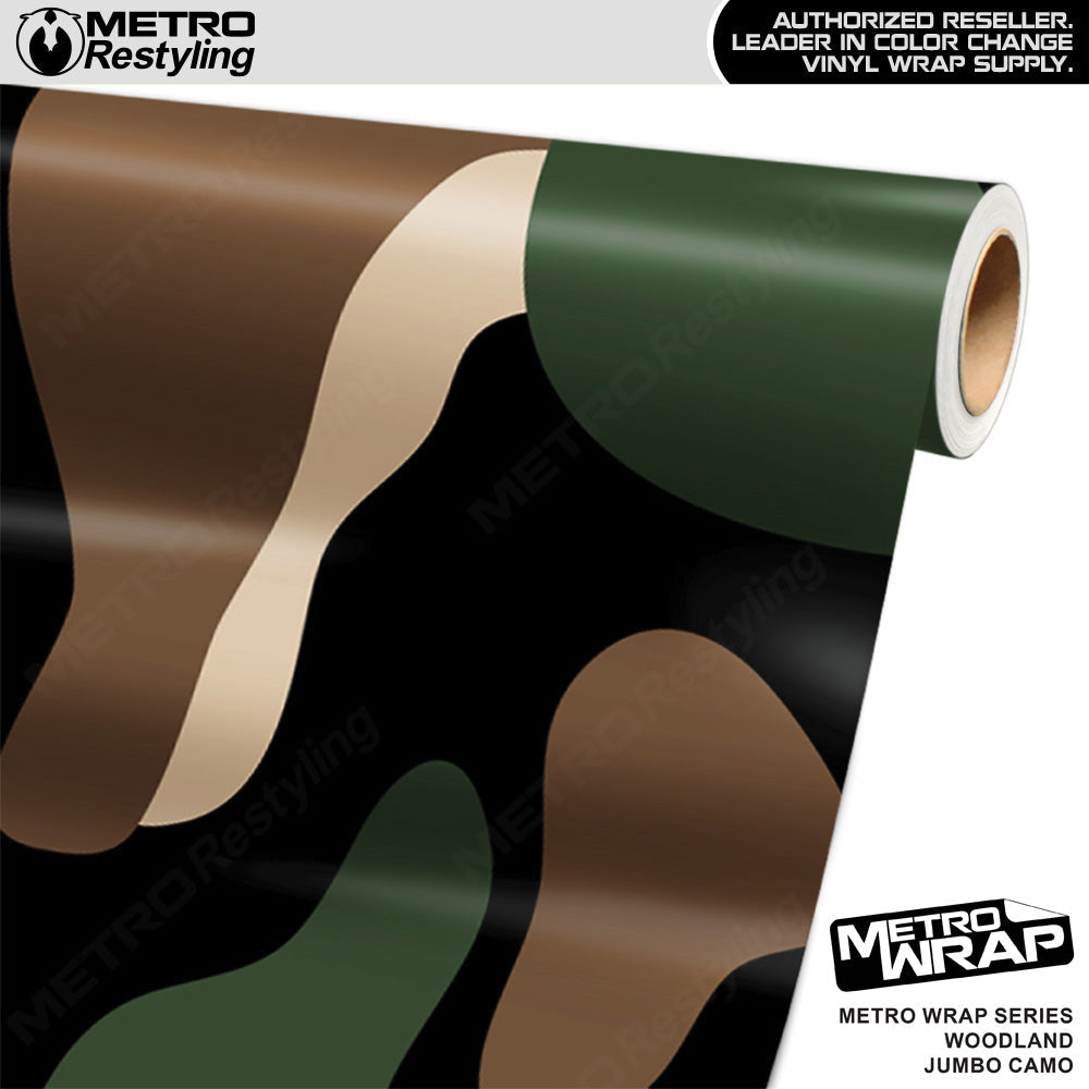 Metro Wrap Jumbo Classic Woodland Camouflage Vinyl Film - 3M Film - Matte Finish | BLOWOUT STOCK | (10 sq ft) | 573812