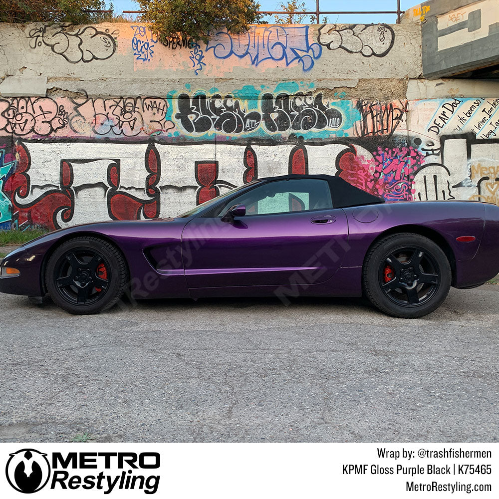 KPMF Gloss Purple Black Chevy Corvette Vinyl Wrap