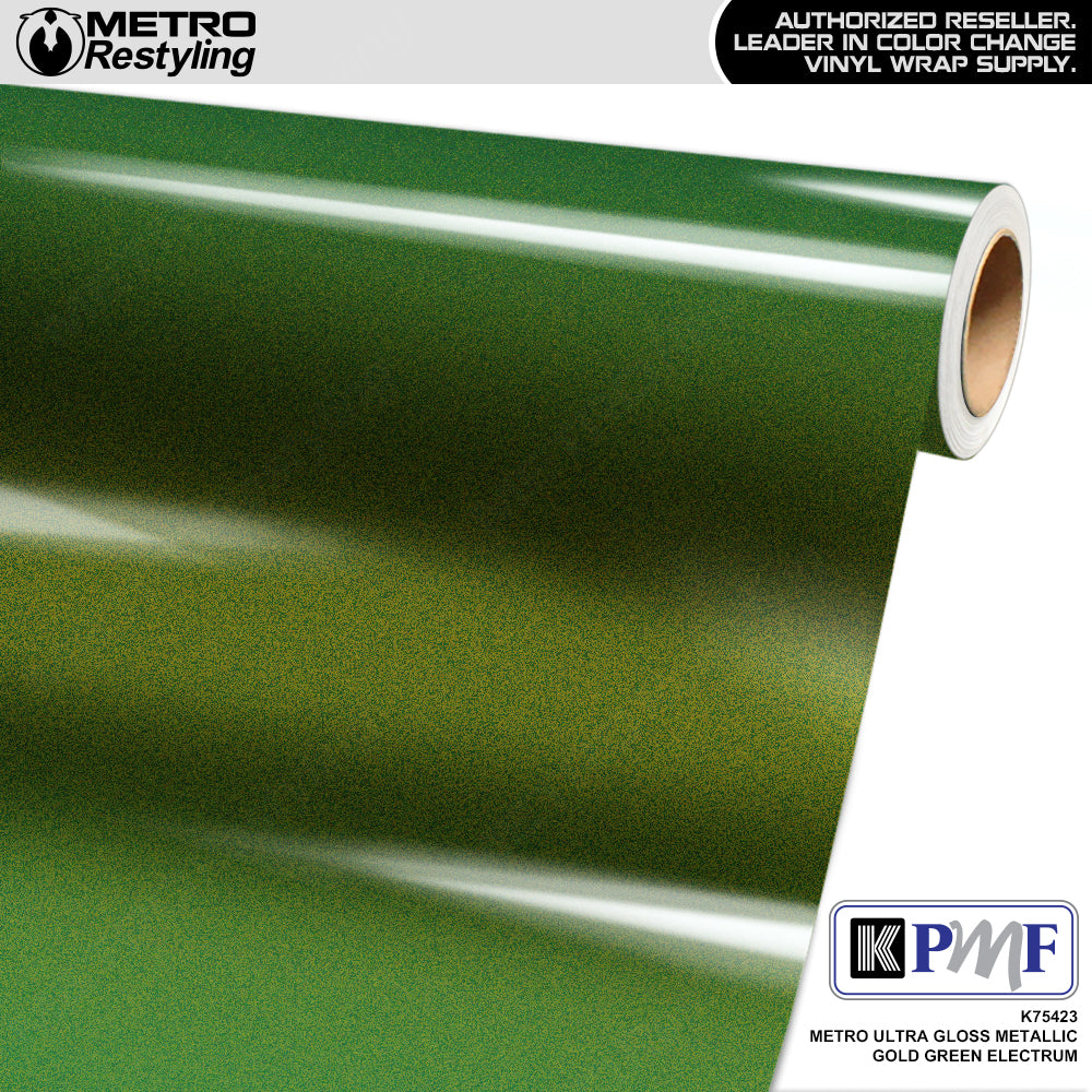 KPMF K75400 Metro Ultra Gloss Metallic Gold Green Electrum Vinyl Wrap | K75423