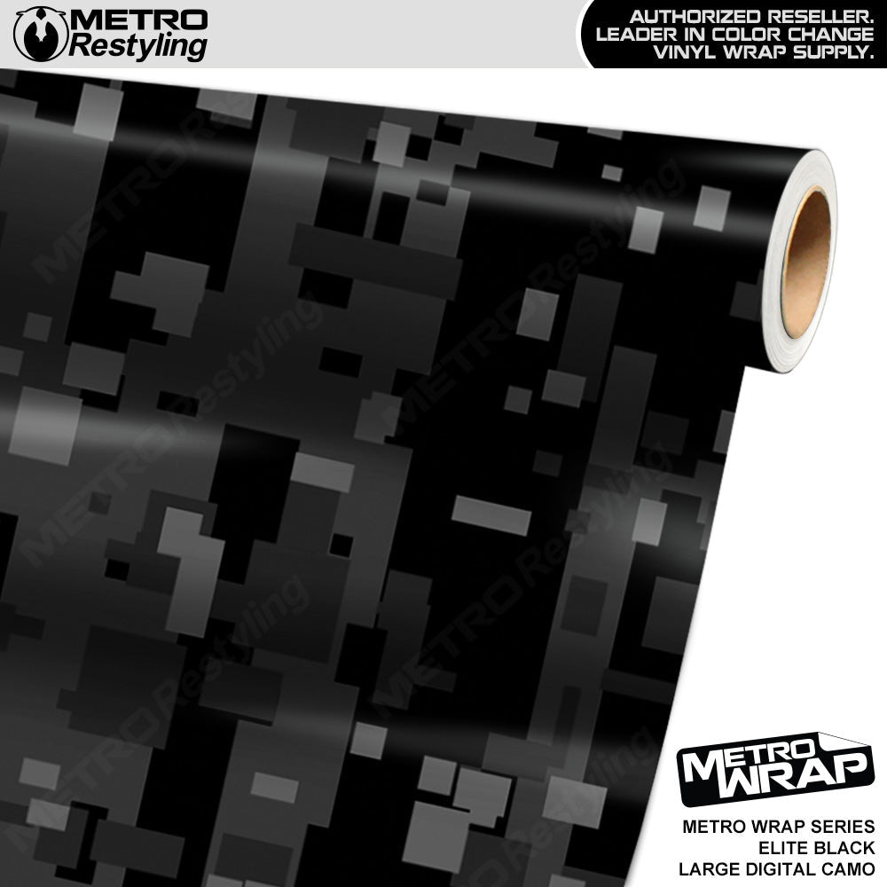 Metro Wrap Large Digital Elite Black Camouflage Vinyl Film - 3M Film - Satin Finish | BLOWOUT STOCK | (15 sq ft) | 274983