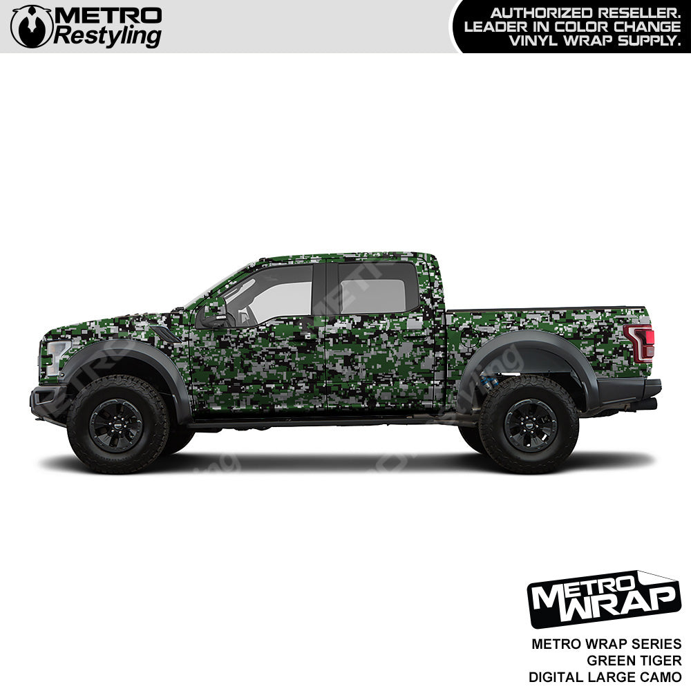 Metro Wrap Large Digital Green Tiger Camouflage Vinyl Film - 3M Film - Satin Finish | BLOWOUT STOCK | (59 Sq ft) | 100159