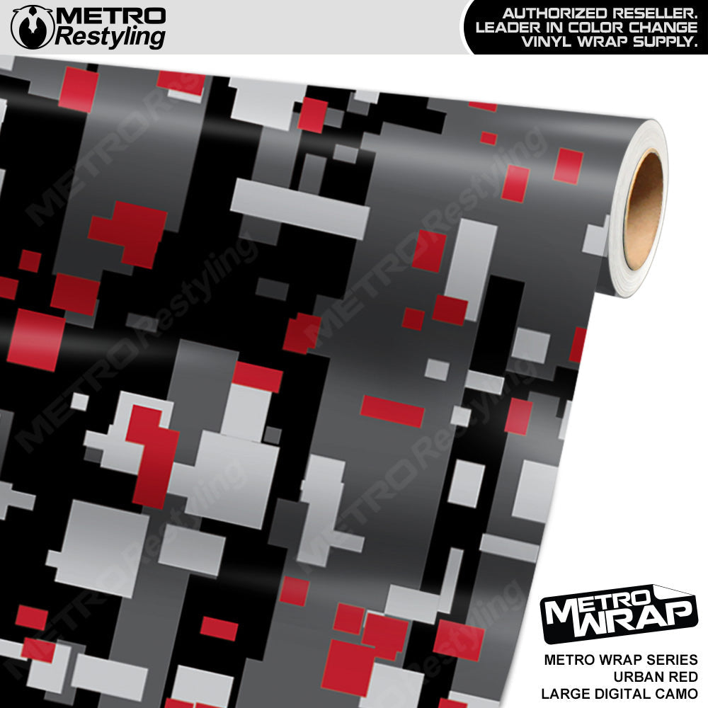 Metro Wrap Large Digital Urban Red Camouflage Vinyl Film