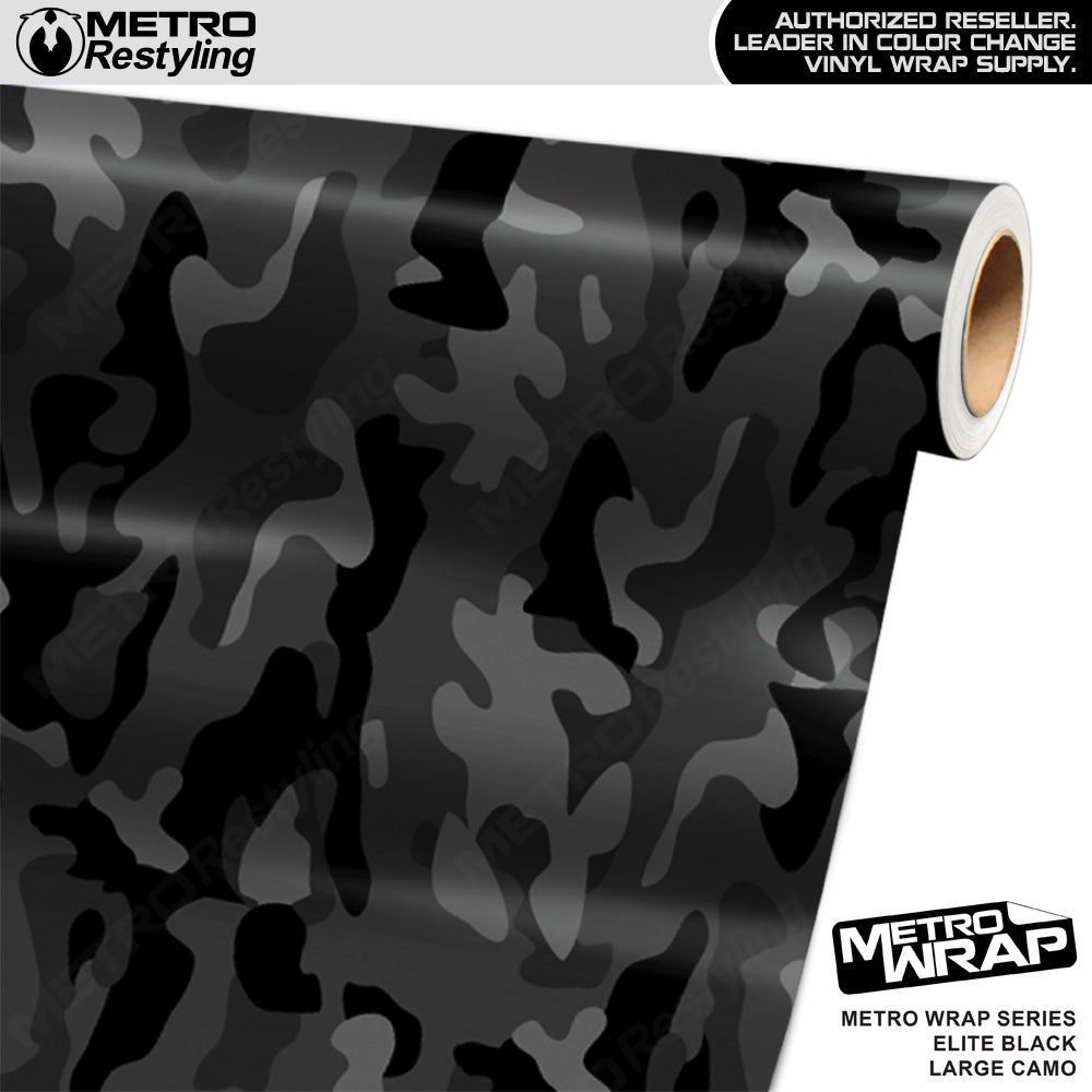 Metro Wrap Large Classic Elite Black Camouflage Vinyl Film - Avery Film - Satin Finish | BLOWOUT STOCK | (108 sq ft) | 100356