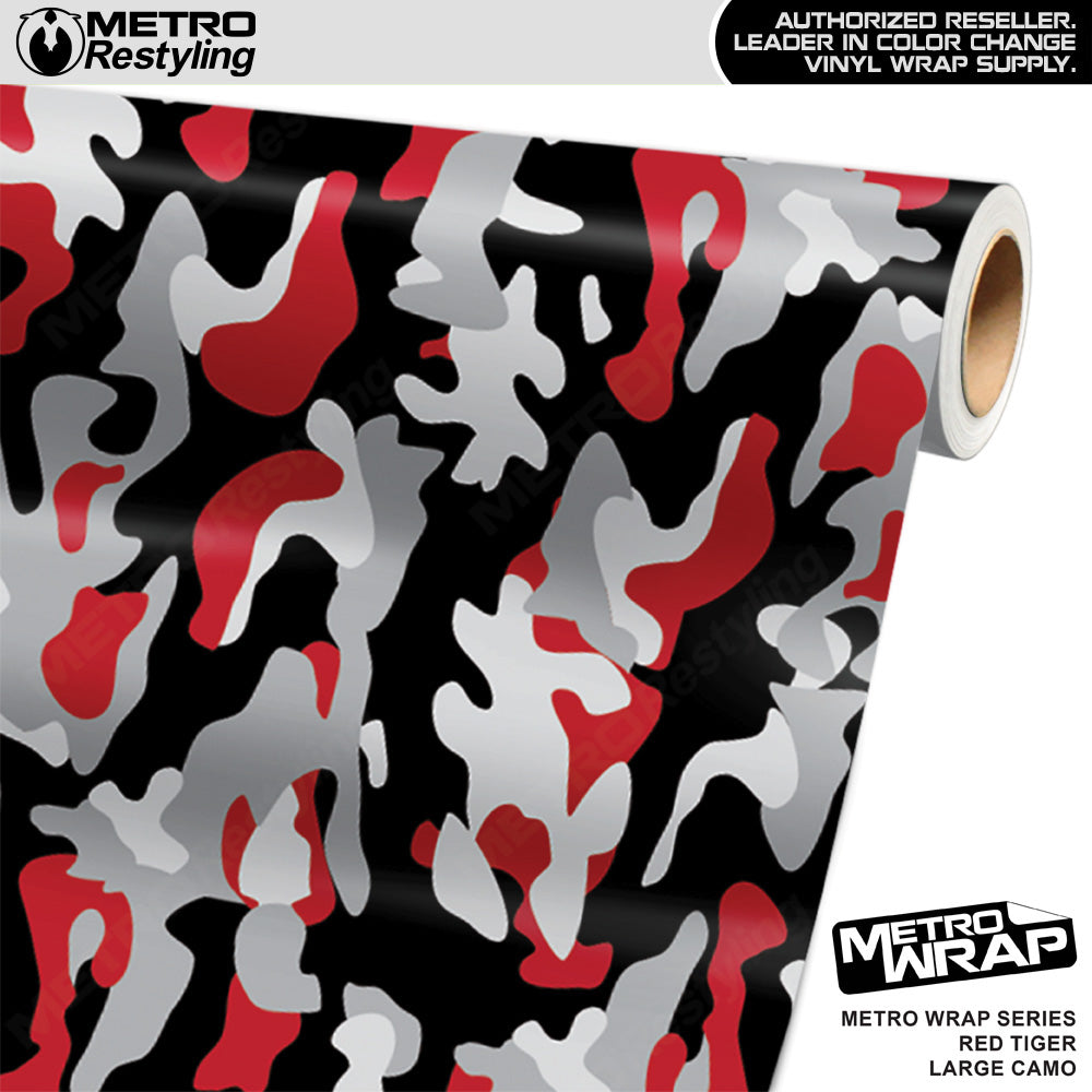Metro Wrap Large Classic Red Tiger Camouflage Vinyl Film