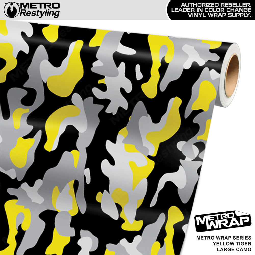 Metro Wrap Large Classic Yellow Tiger Camouflage Vinyl Film - 3M Film - Satin Finish | BLOWOUT STOCK | (10 Sq ft) | 100154