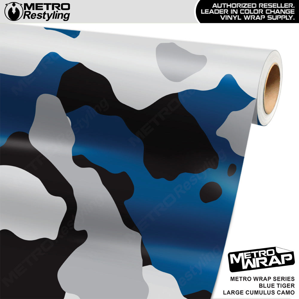 Metro Wrap Large Cumulus Blue Tiger Camouflage Vinyl Film - Avery Dennison Film - Gloss Finish | BLOWOUT STOCK | (98 sq ft) | 274891