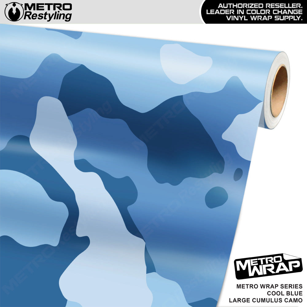 Metro Wrap Large Cumulus Cool Blue Camouflage Vinyl Film - Avery Dennison Film - Gloss Finish | BLOWOUT STOCK | (64 sq ft) | 723854