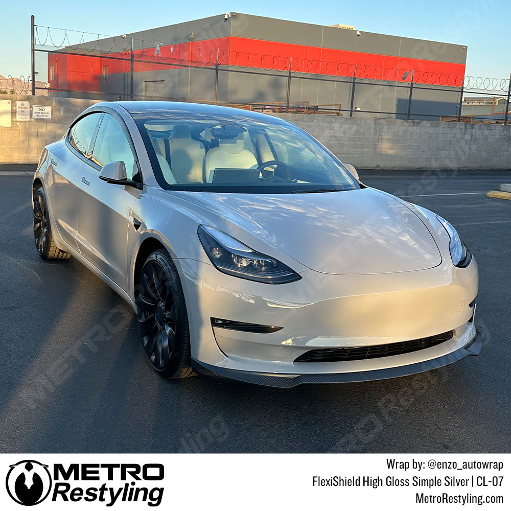 Tesla Silver Paint Protection Film