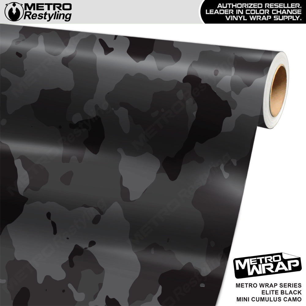 Metro Wrap Mini Cumulus Elite Black Camouflage Vinyl Film - Avery Dennison Film - Satin Finish | BLOWOUT STOCK | (15 sq ft) | 892354