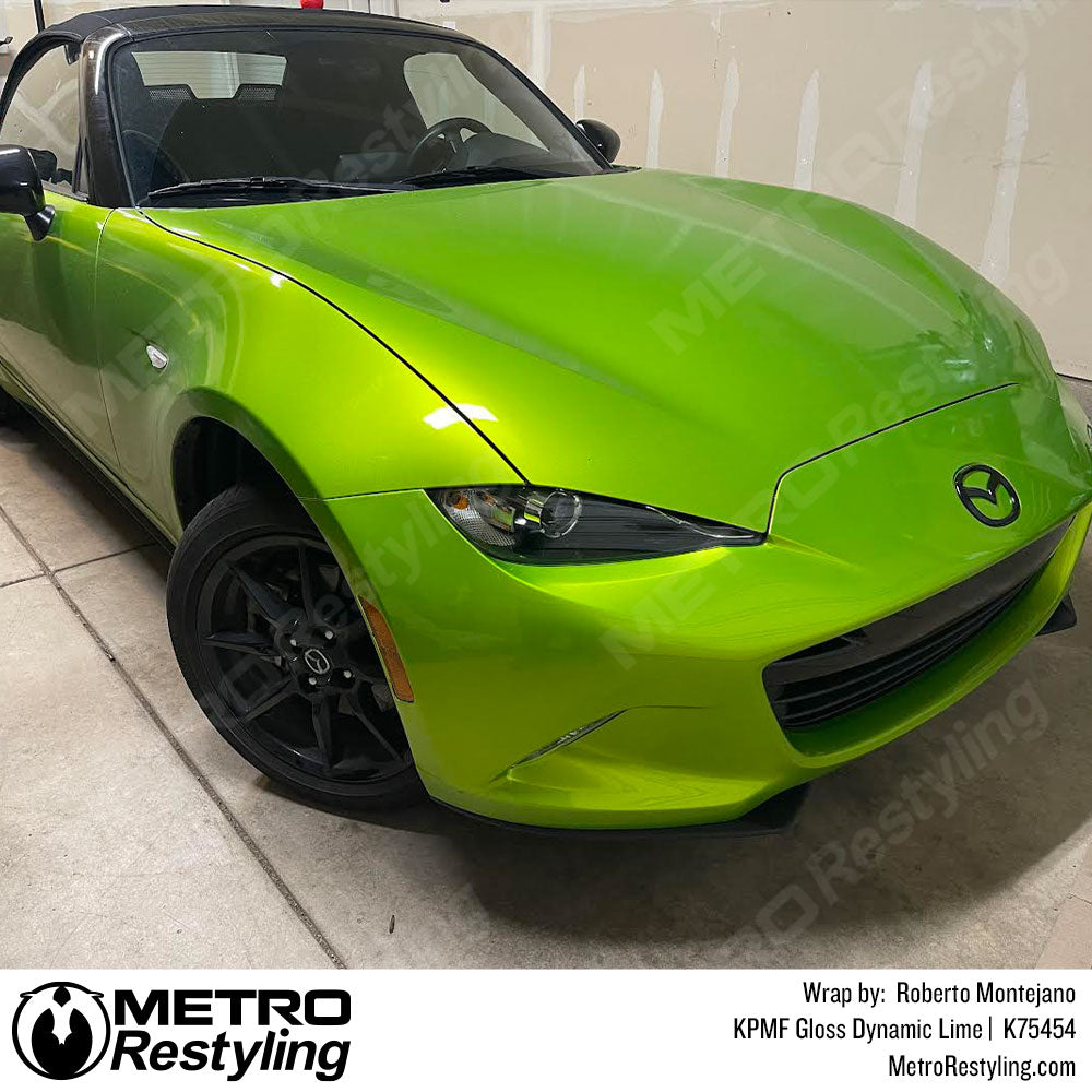 Ultra Gloss Dynamic Lime Vinyl Wrap - KPMF | Metro Restyling