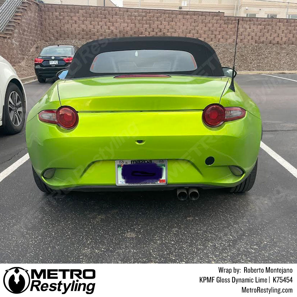 Ultra Gloss Dynamic Lime Vinyl Wrap - KPMF | Metro Restyling