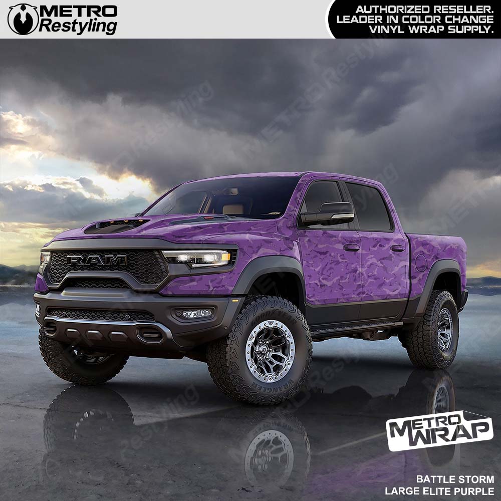 Purple Camo Truck Wrap