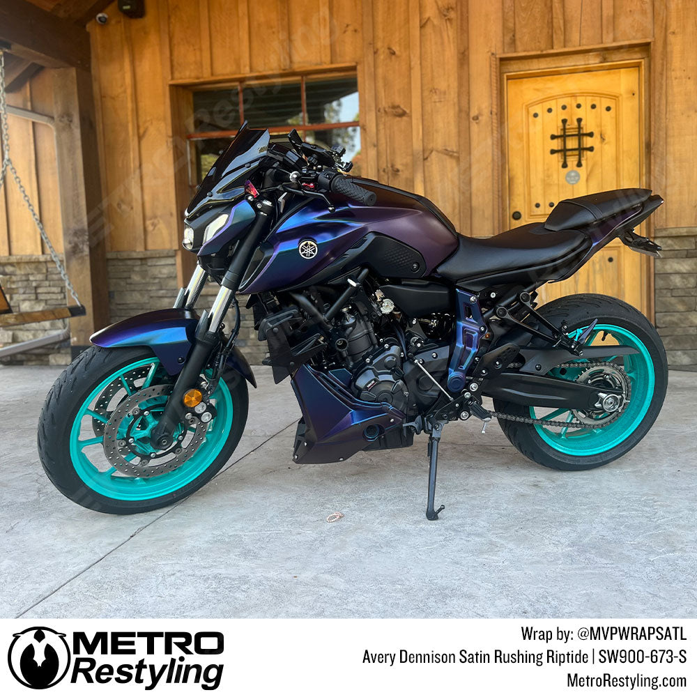 Blue Purple Motorcycle Wrap