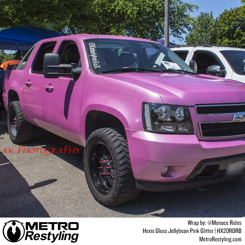 Pink Glitter Vinyl Truck Wrap