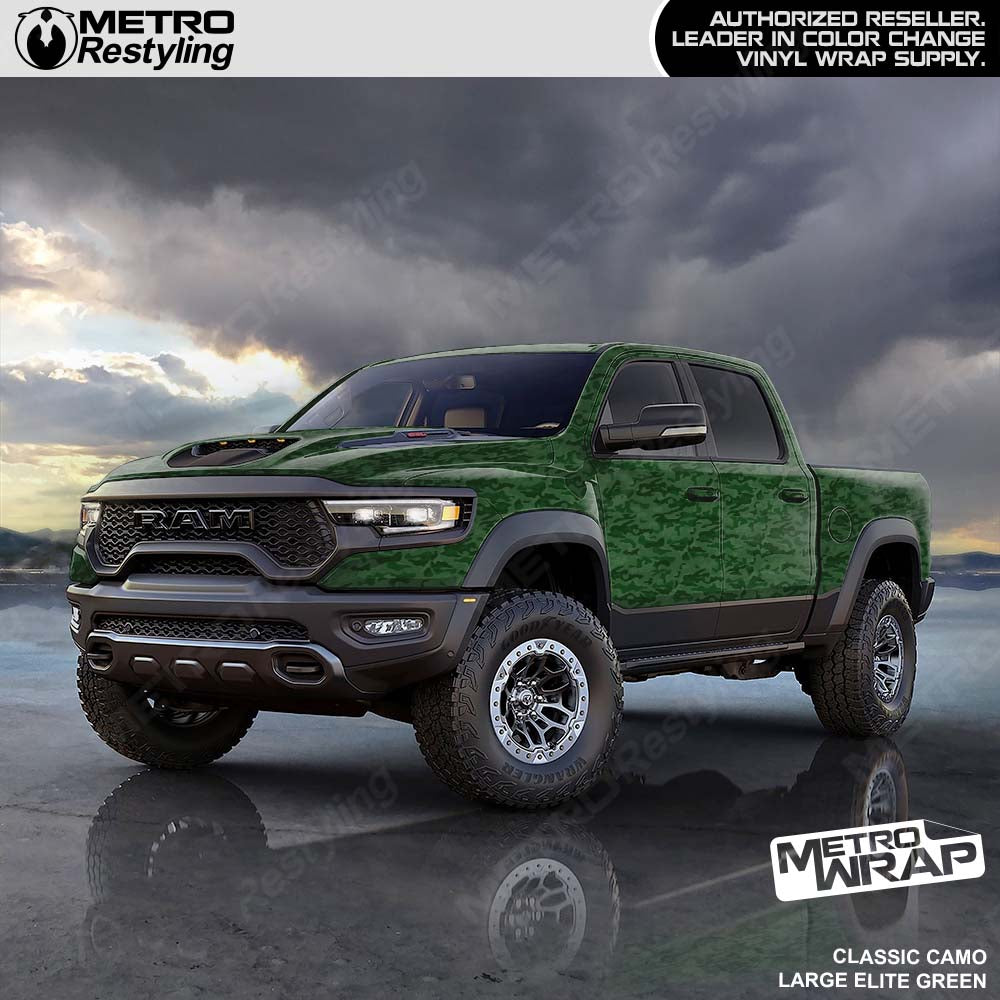 green camo truck wrap