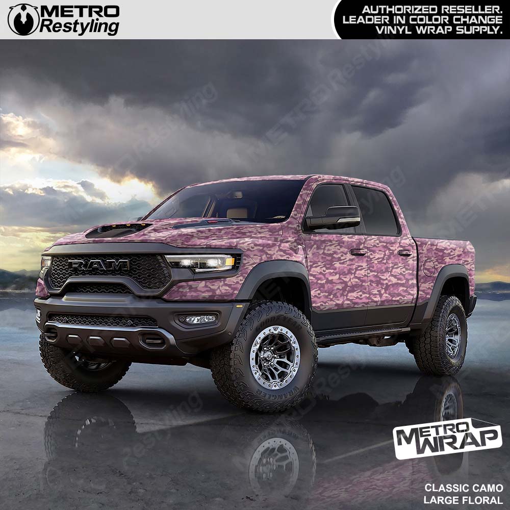 floral camo vinyl truck wrap