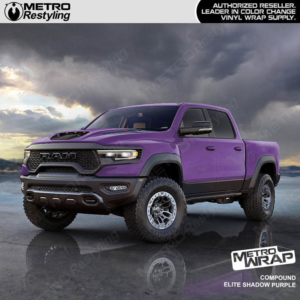Compound Purple Camo vinyl truck wrap
