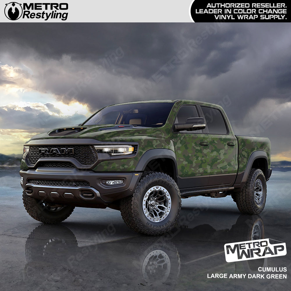 Cumulus Army Dark Green Camo vinyl truck wrap