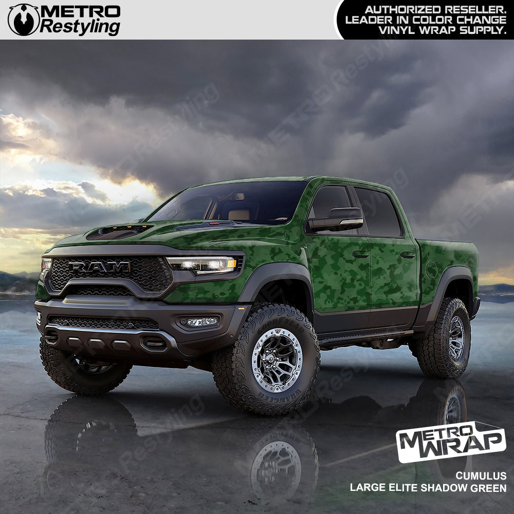 Cumulus Green Camo vinyl truck wrap