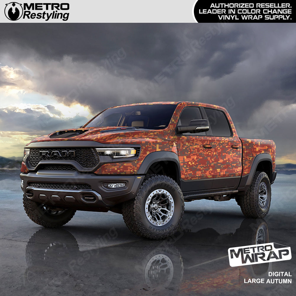 Digital Autumn Camo vinyl truck wrap