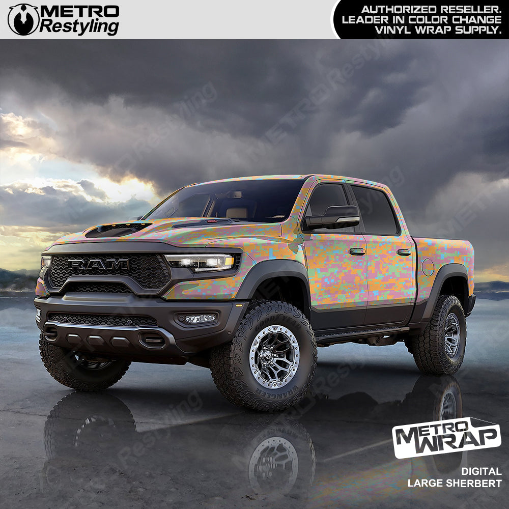 Digital Sherbert Camo Vinyl Truck Wrap