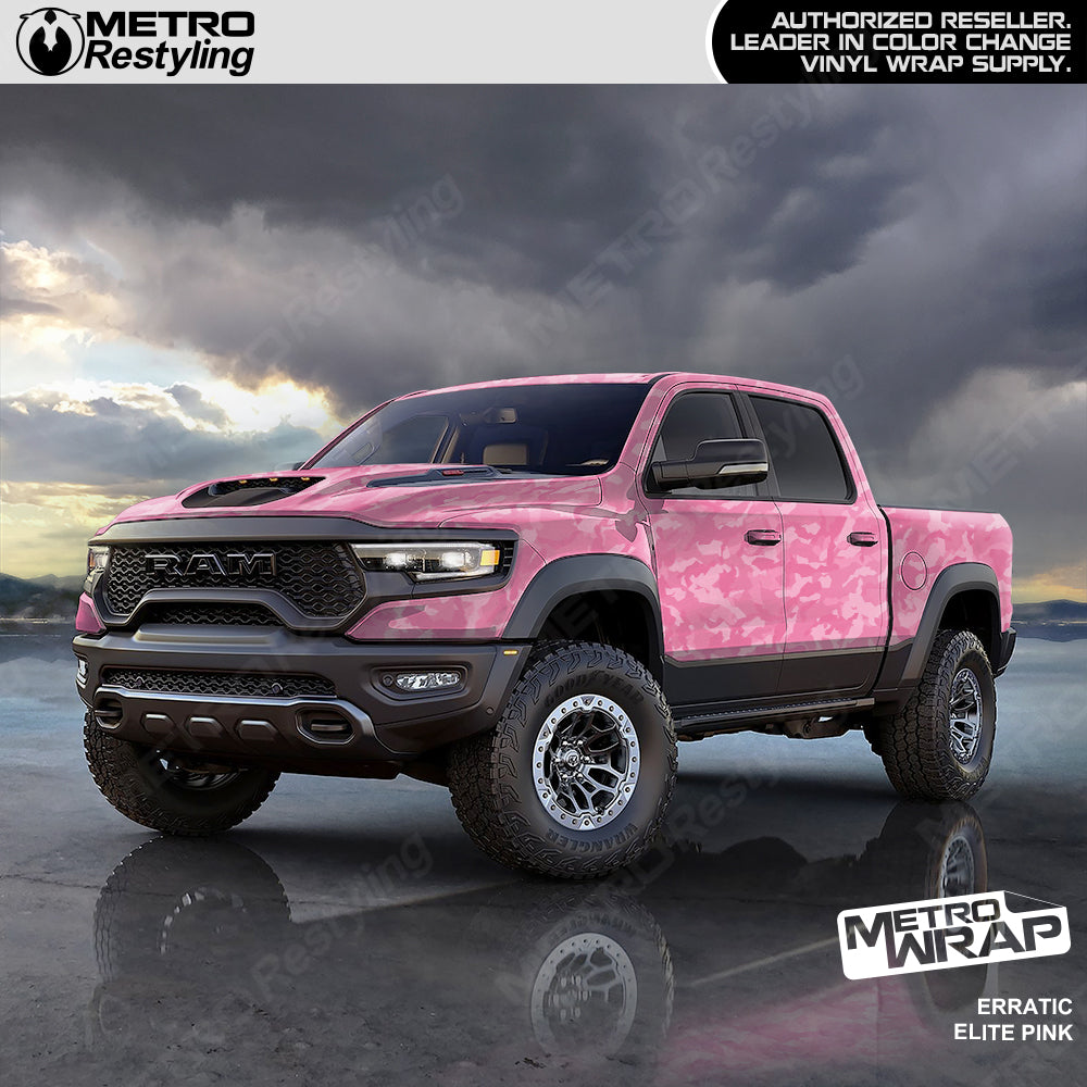 pink camo vinyl truck wrap