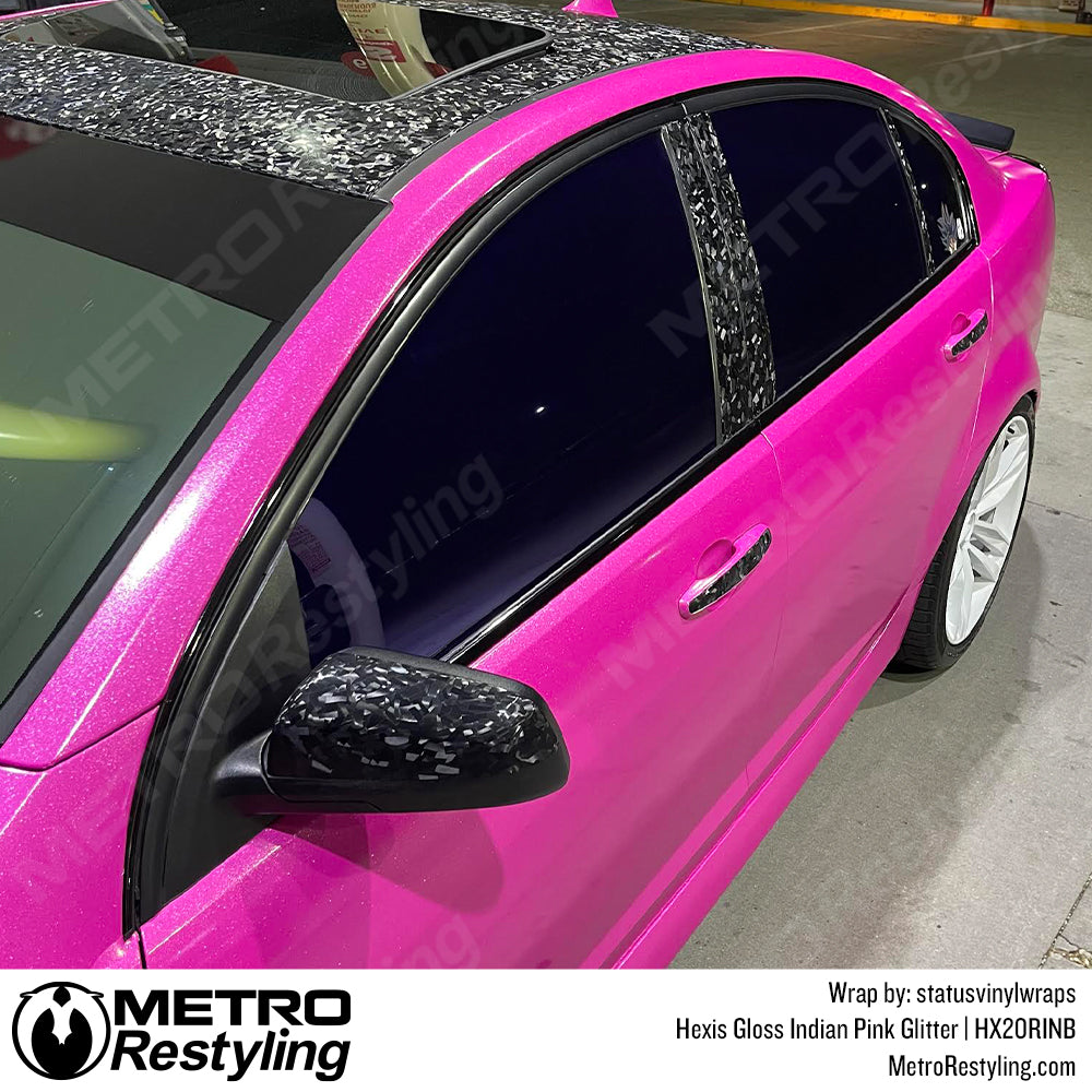 Pink Glitter Vinyl Wrap Sheet - High Gloss Sparkle Car Wrap Film, DIY Decal