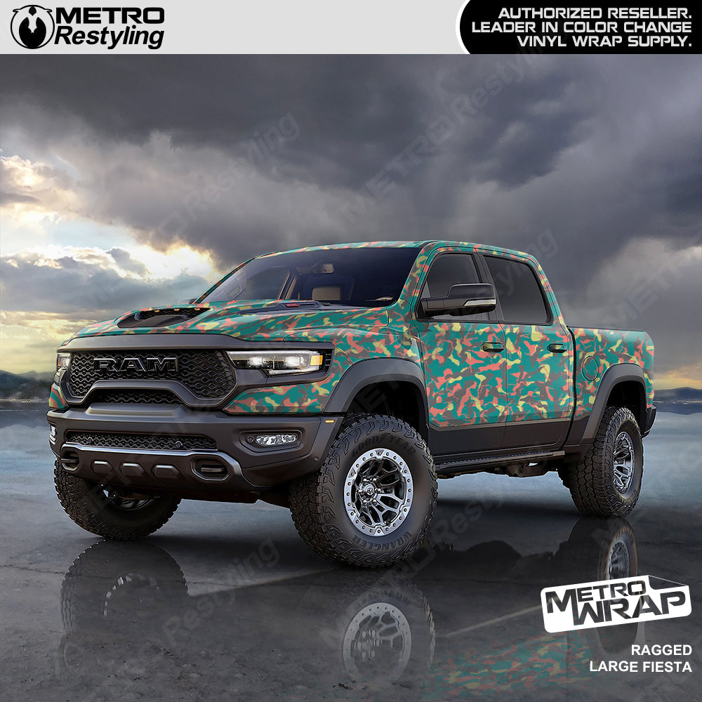 Ragged Fiesta Camo vinyl truck wrap
