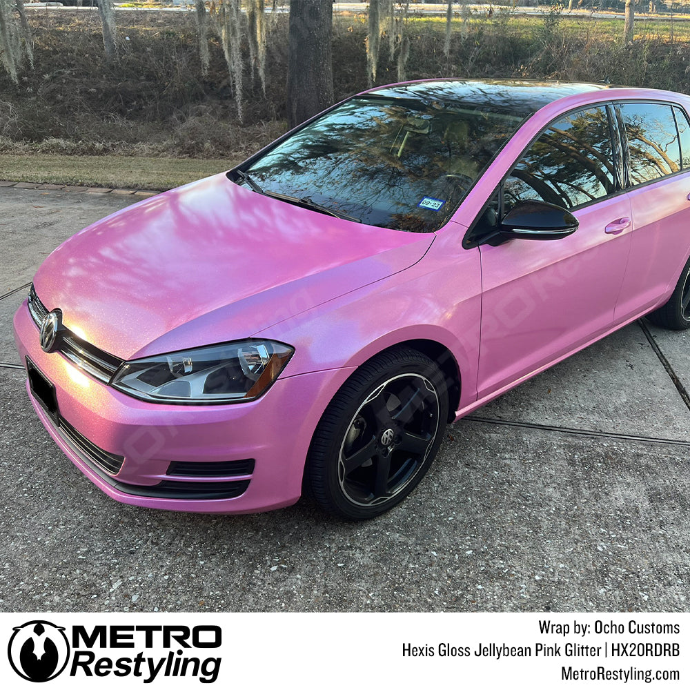 Pink Glitter Vinyl Car Wrap