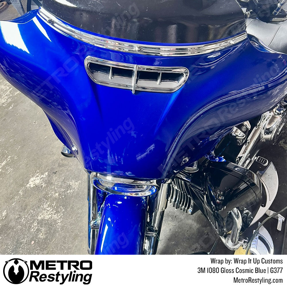 glossy blue motorcycle vinyl