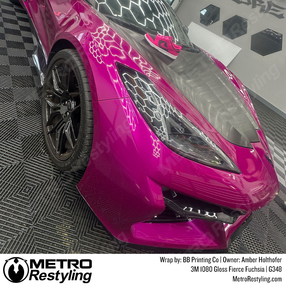 fuchsia corvette wrap