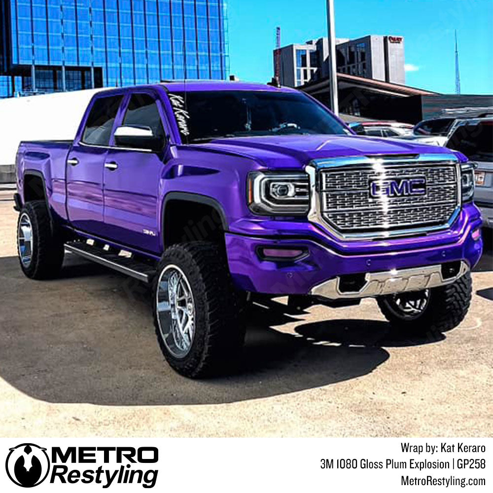 purple truck wrap