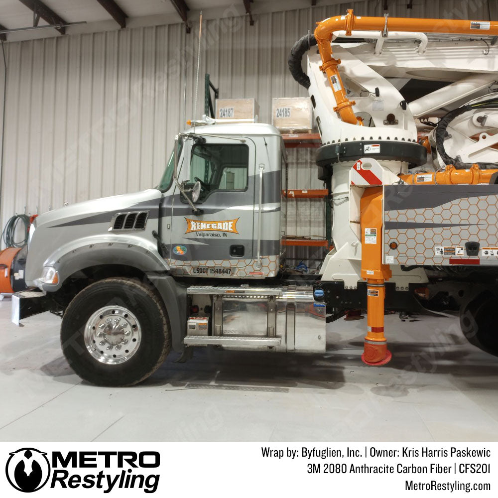 carbon fiber stripes on mack truck