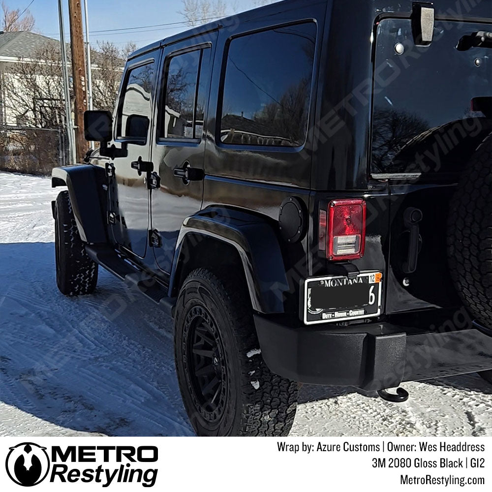 3M 2080 Gloss Black Vinyl Wrap | G12