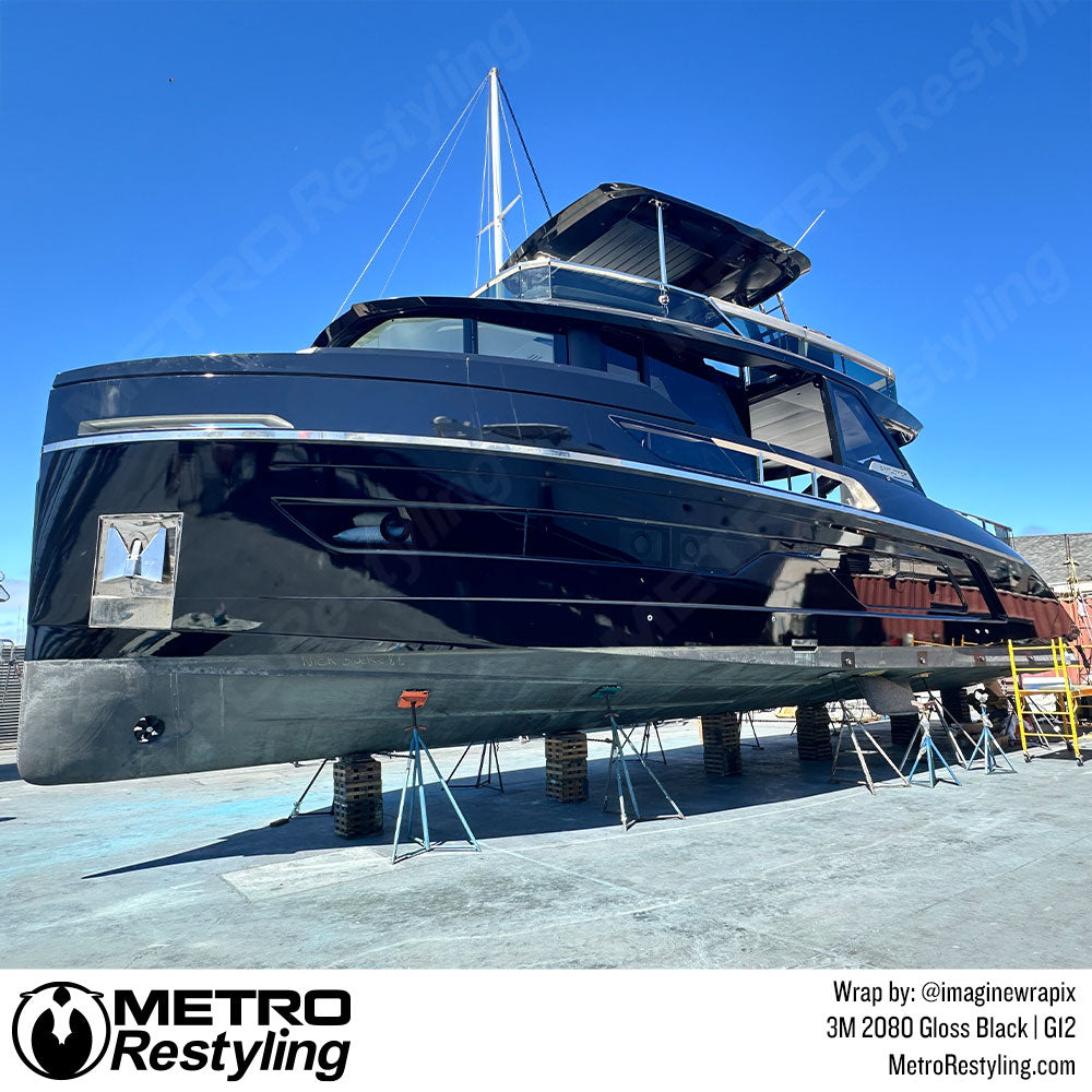 gloss black yacht wrap