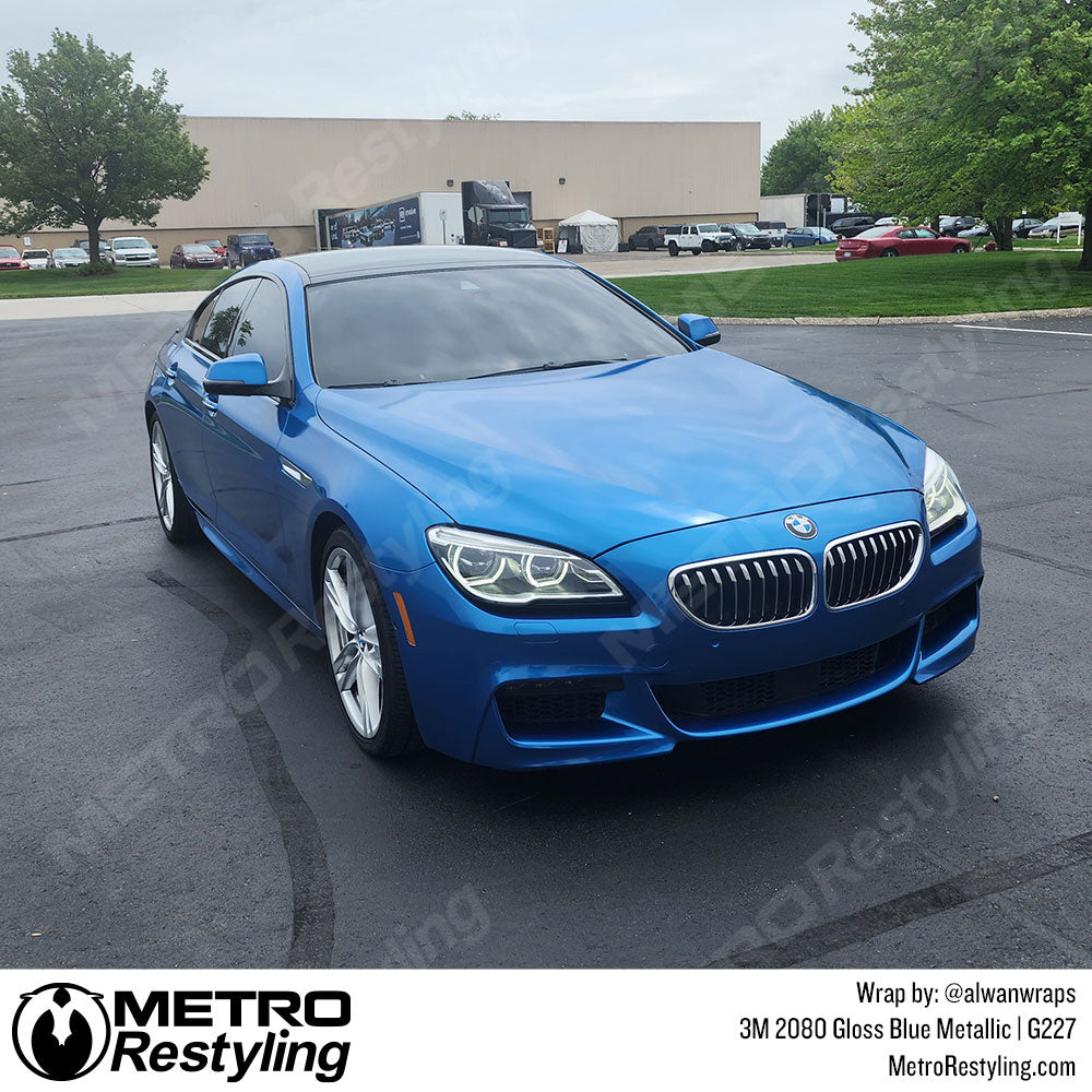 bright blue bmw wrap