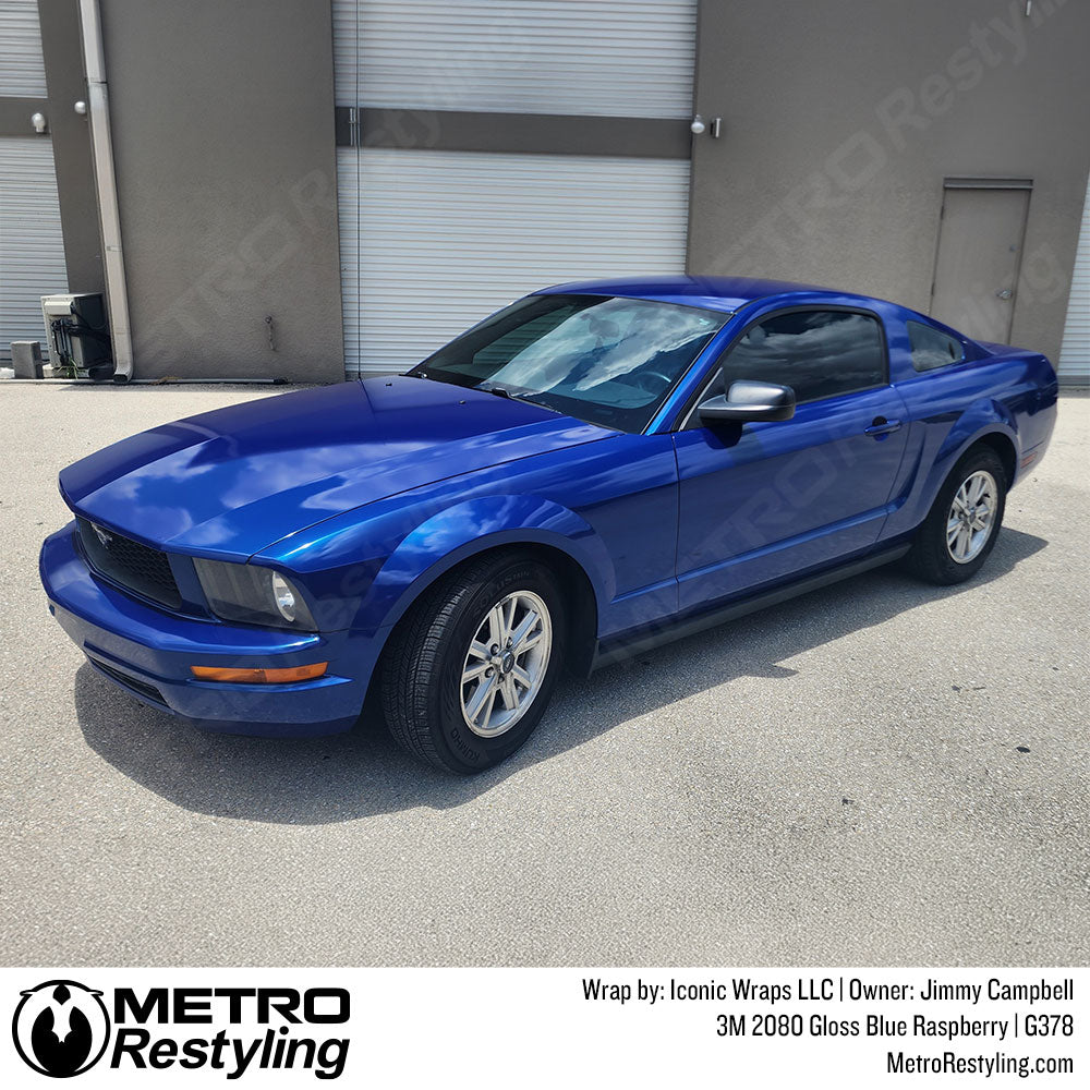 blue mustang wrap