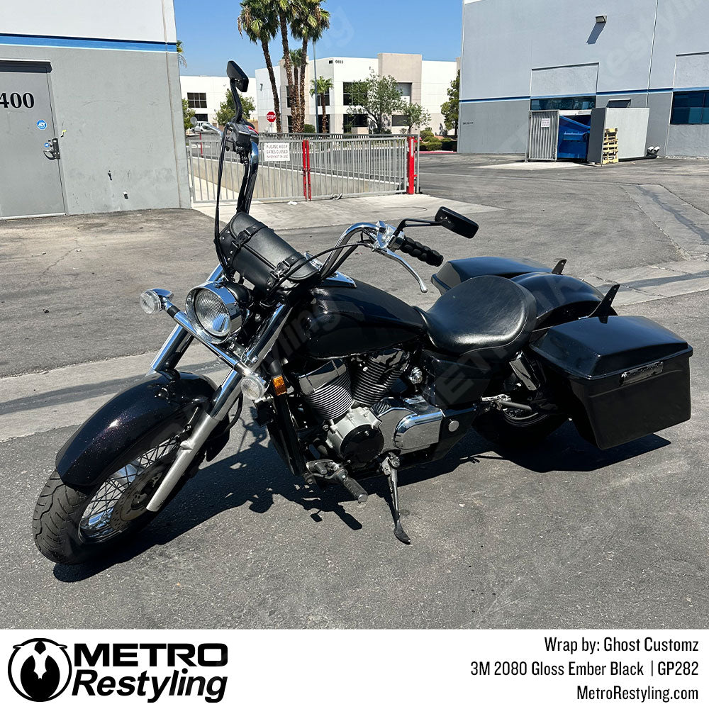 black motorcycle vinyl wrap