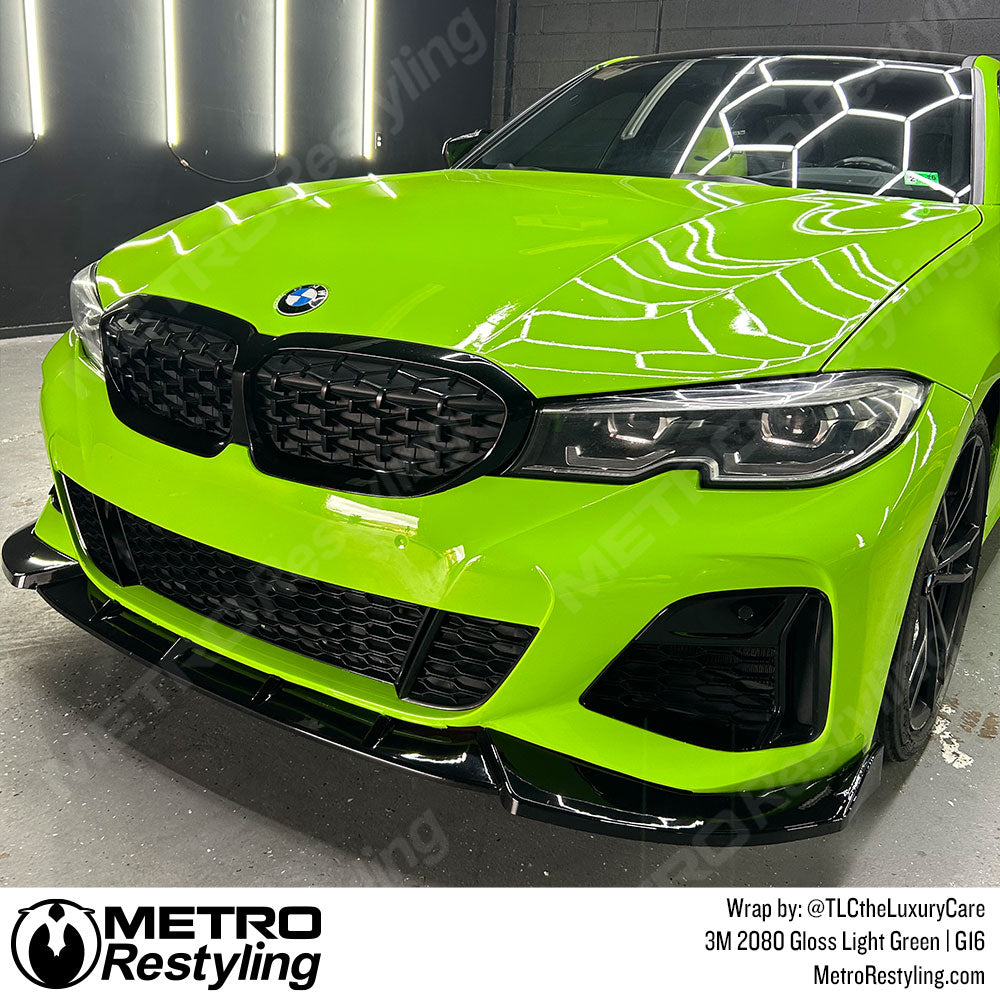 Light green bmw m340i wrap