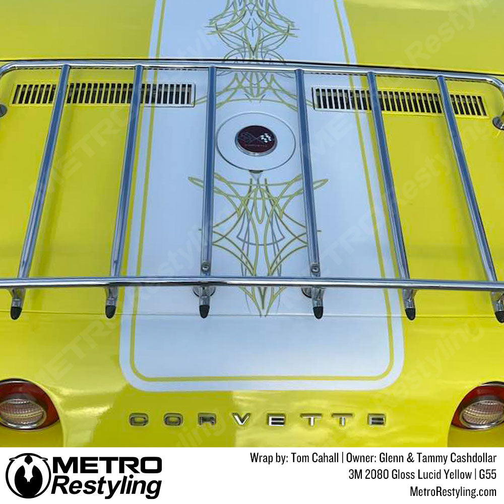 yellow corvette stingray wrap