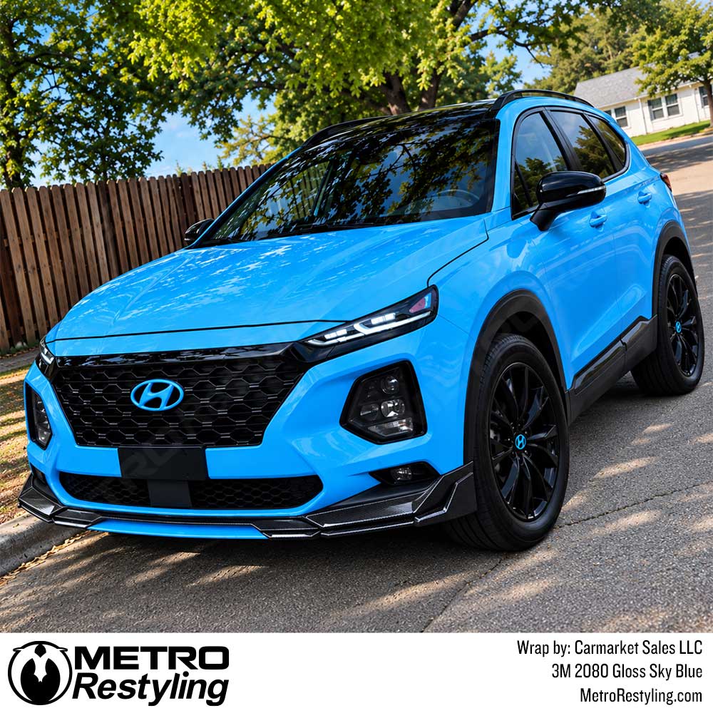 3M 2080 Gloss Sky Blue Vinyl Wrap | G77