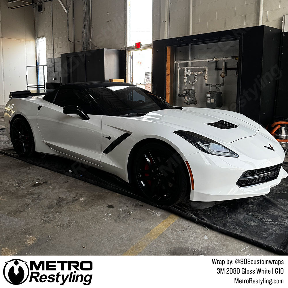 White Corvette C7 Wrap